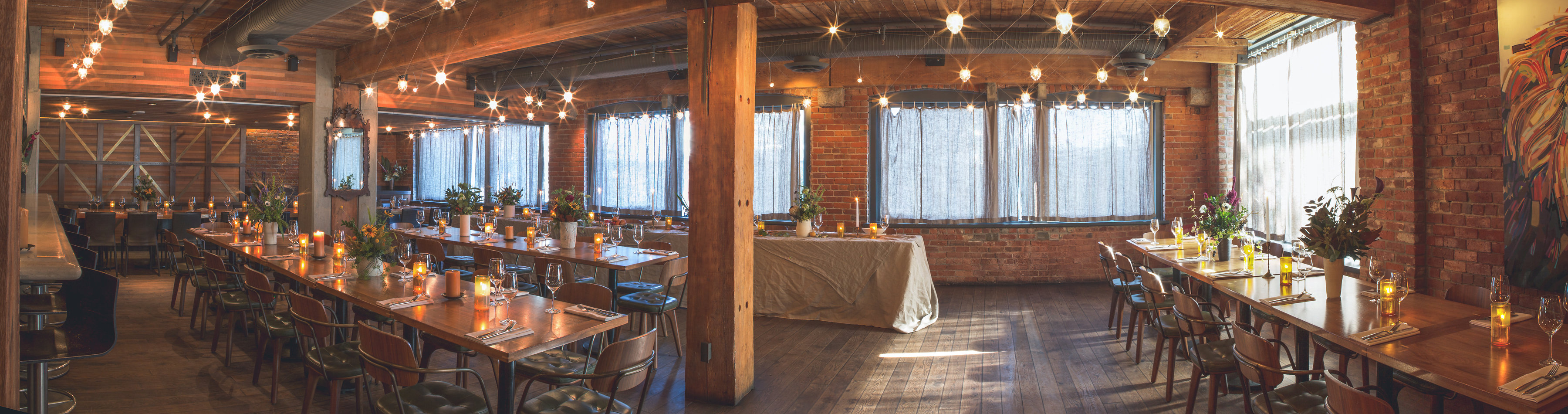 Wedding reception at Chambar — panoramic view