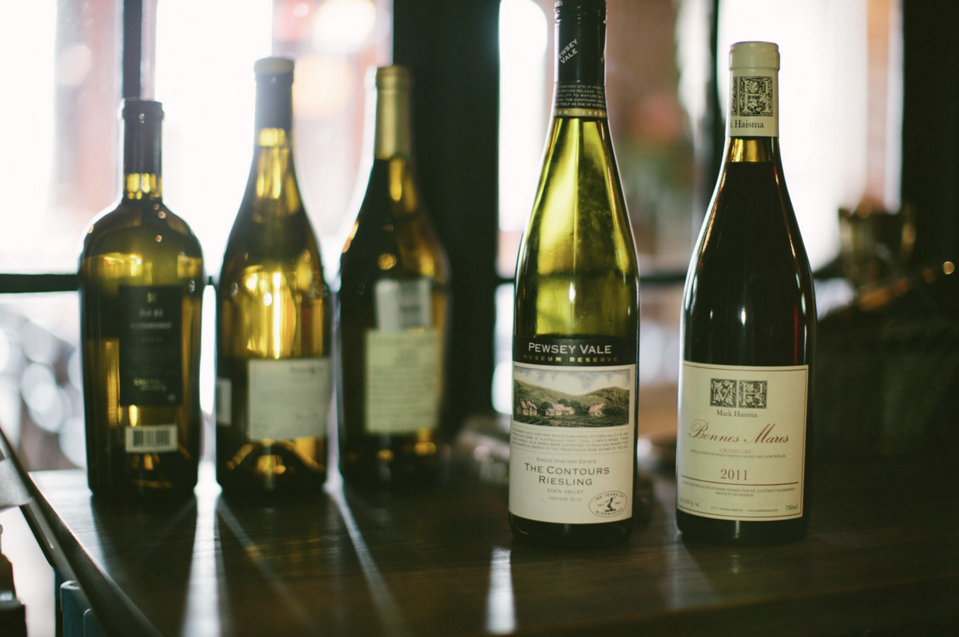 White wine flight at Chambar